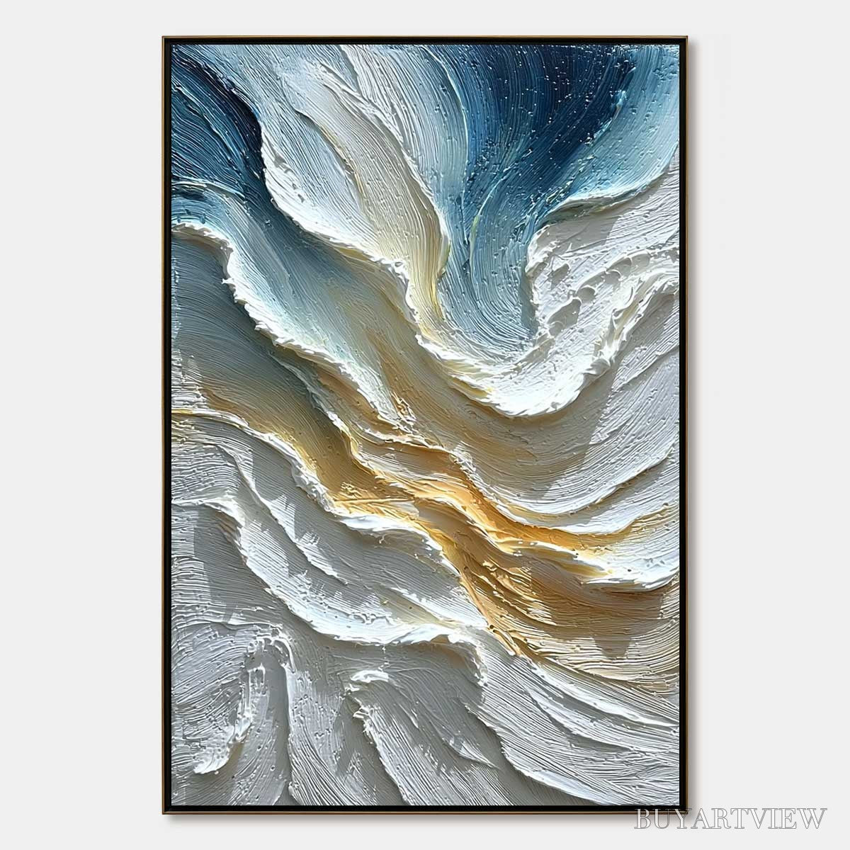 BUYARTVIEW Aegean Crest – Textured Abstract Seascape Oil Painting - image 1