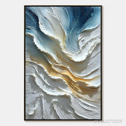 BUYARTVIEW Aegean Crest – Textured Abstract Seascape Oil Painting - image 1