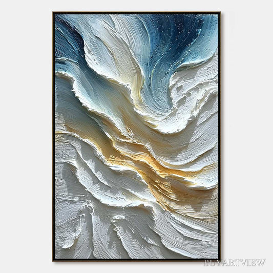 BUYARTVIEW Aegean Crest – Textured Abstract Seascape Oil Painting - image 1