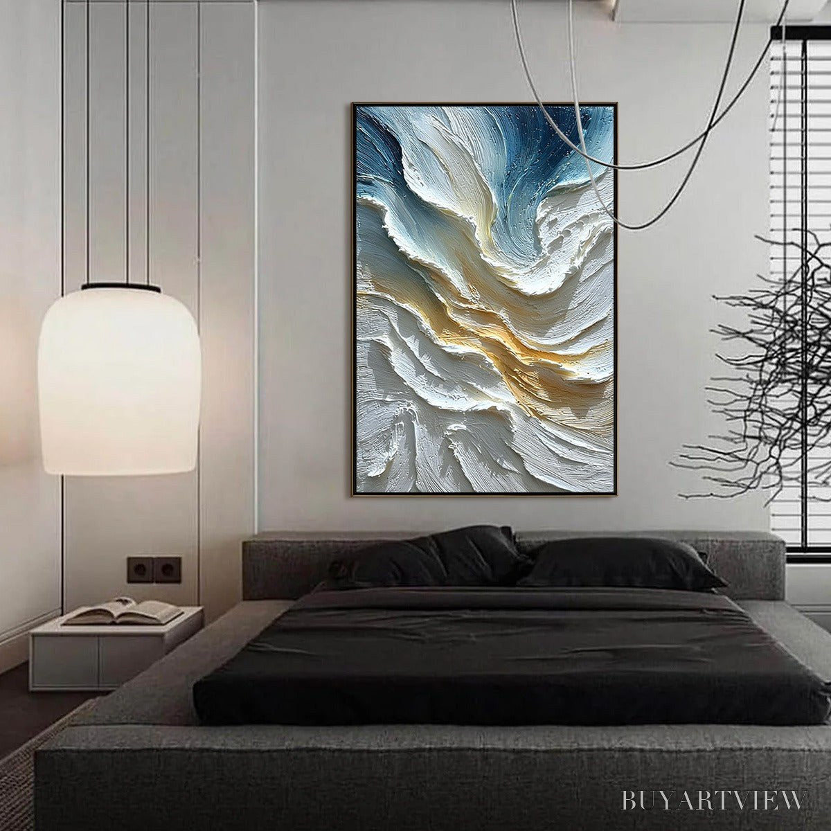 BUYARTVIEW Aegean Crest – Textured Abstract Seascape Oil Painting - image 4
