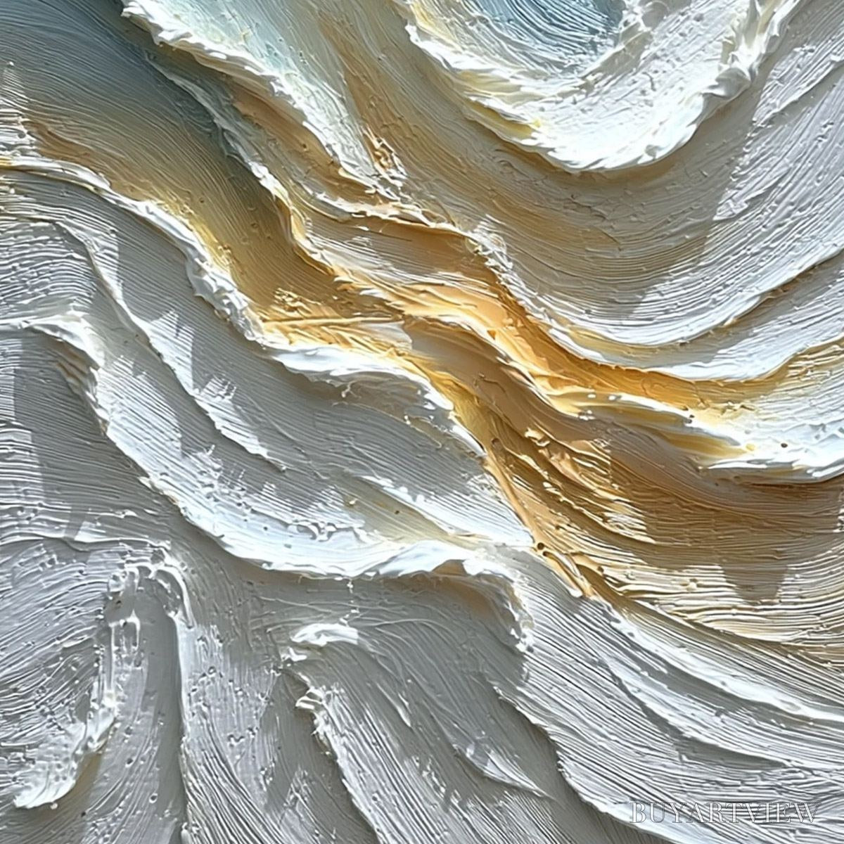 BUYARTVIEW Aegean Crest – Textured Abstract Seascape Oil Painting - image 5