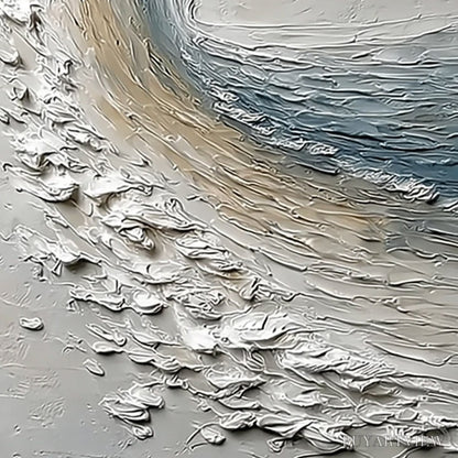 BUYARTVIEW Aegean Crest – Vertical Textured Impasto Ocean Wave Painting - image 5