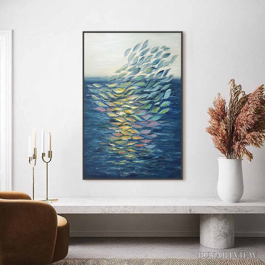 BUYARTVIEW Ethereal Flow – Textured Abstract Seascape Oil Painting - image 2