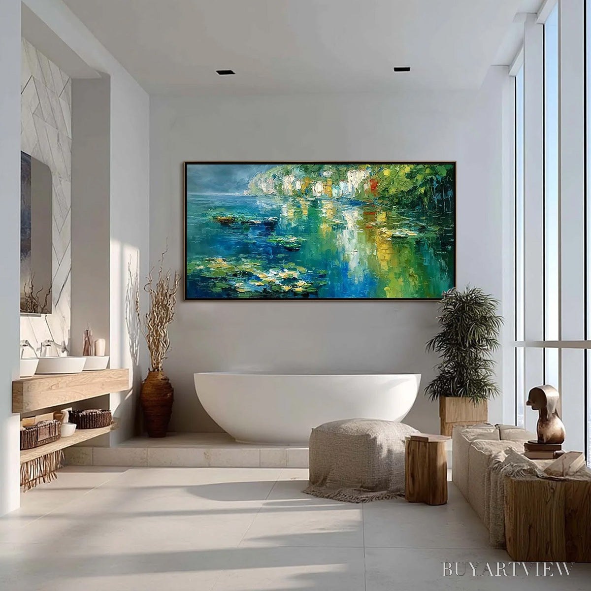 BUYARTVIEW Amalfi Reflections – Textured Impasto Painting of Italian Coast Reflections - image 4
