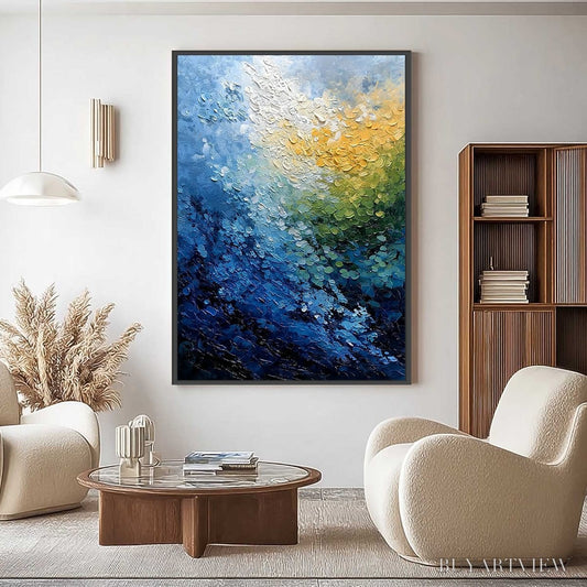 BUYARTVIEW Avalon – Vertical Textured Abstract Seascape Oil Painting - image 2