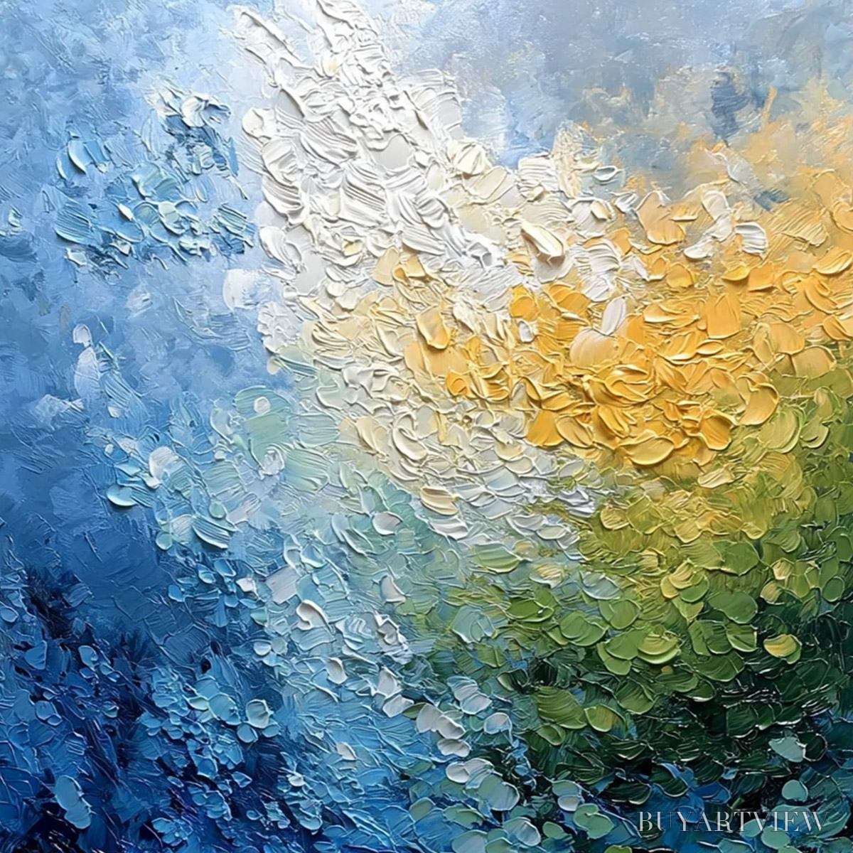 BUYARTVIEW Avalon – Vertical Textured Abstract Seascape Oil Painting - image 3