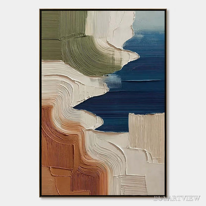 BUYARTVIEW Terra E Mare – Heavy Texture Abstract Coastal Landscape Painting - image 1