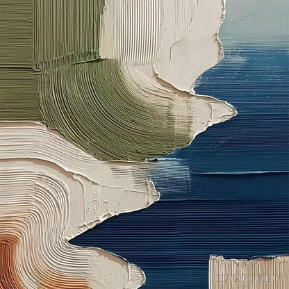 BUYARTVIEW Terra E Mare – Heavy Texture Abstract Coastal Landscape Painting - image 3