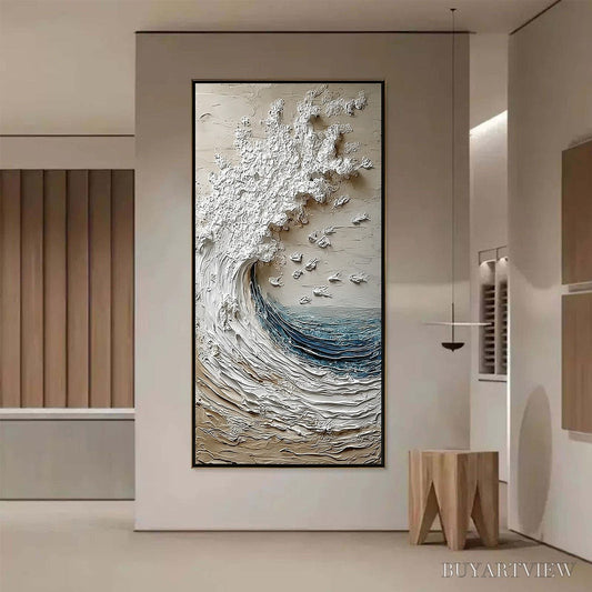 BUYARTVIEW Crescendo | Textured Coastal Wave Impasto Original Oil Painting - image 2