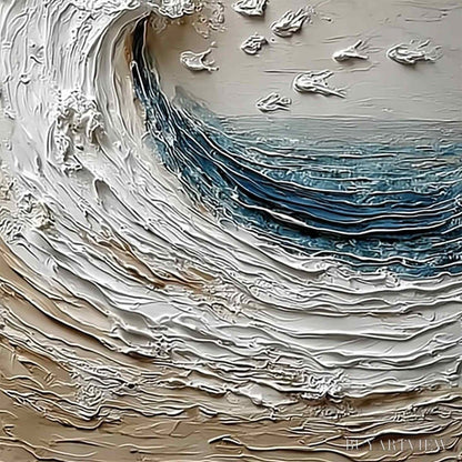 BUYARTVIEW Crescendo | Textured Coastal Wave Impasto Original Oil Painting - image 3
