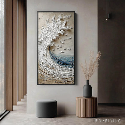BUYARTVIEW Crescendo | Textured Coastal Wave Impasto Original Oil Painting - image 6