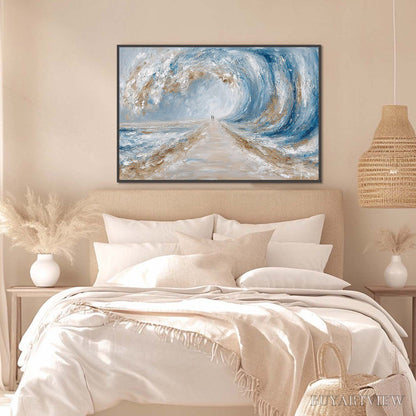 BUYARTVIEW the Path Within the Tide – Large Textured Abstract Seascape Painting - image 4