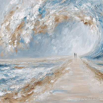 BUYARTVIEW the Path Within the Tide – Large Textured Abstract Seascape Painting - image 5