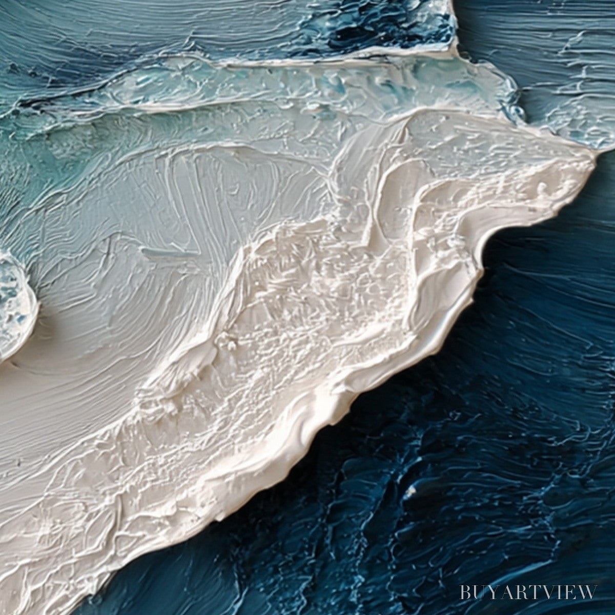 BUYARTVIEW Tidal Rhythm – Wabi Sabi Textured Abstract Ocean Wave Painting - image 3