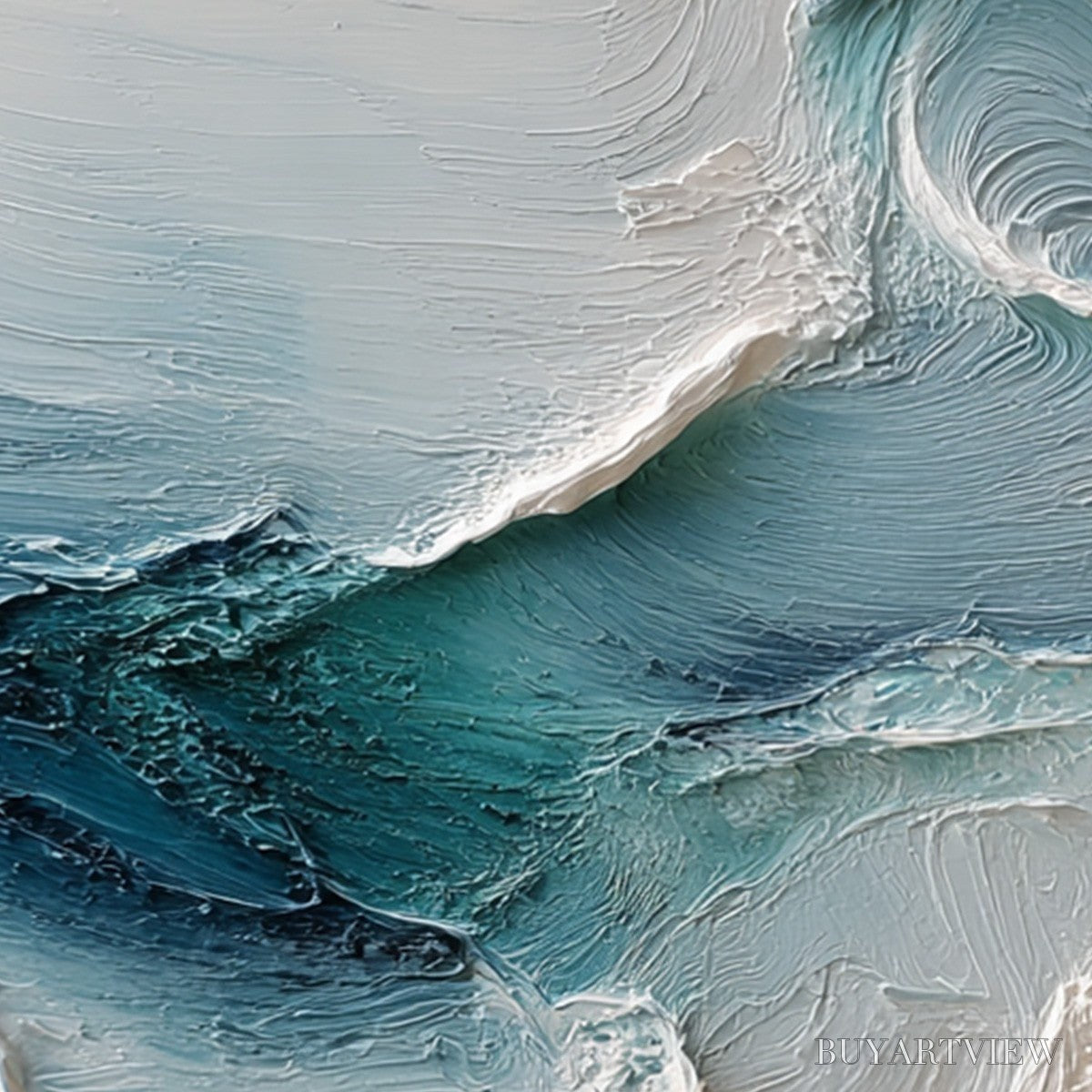 BUYARTVIEW Tidal Rhythm – Wabi Sabi Textured Abstract Ocean Wave Painting - image 5