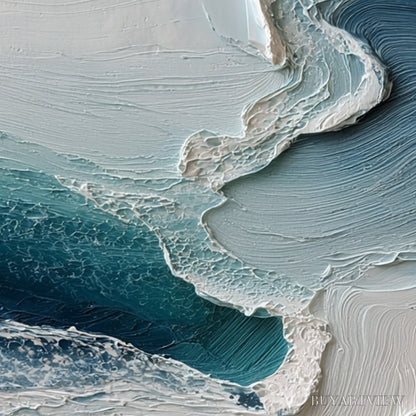 BUYARTVIEW Aegean Tide – Textured Wabi Sabi Abstract Seascape Painting - image 5