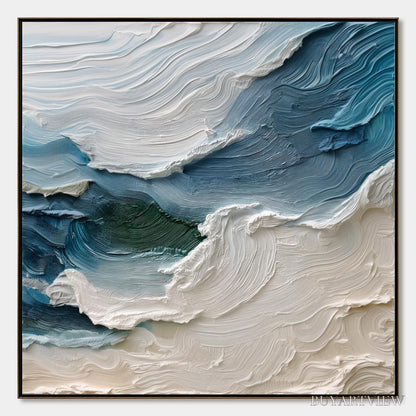 BUYARTVIEW Atlantic Swell – Heavily Textured Abstract Seascape Painting for Coastal Decor - image 1