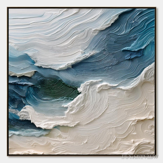 BUYARTVIEW Atlantic Swell – Heavily Textured Abstract Seascape Painting for Coastal Decor - image 1