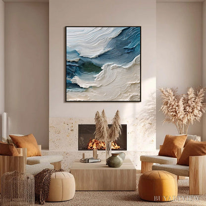 BUYARTVIEW Atlantic Swell – Heavily Textured Abstract Seascape Painting for Coastal Decor - image 2