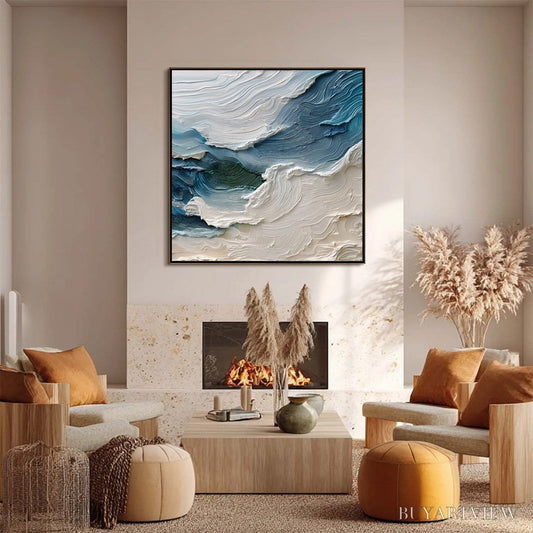 BUYARTVIEW Atlantic Swell – Heavily Textured Abstract Seascape Painting for Coastal Decor - image 2