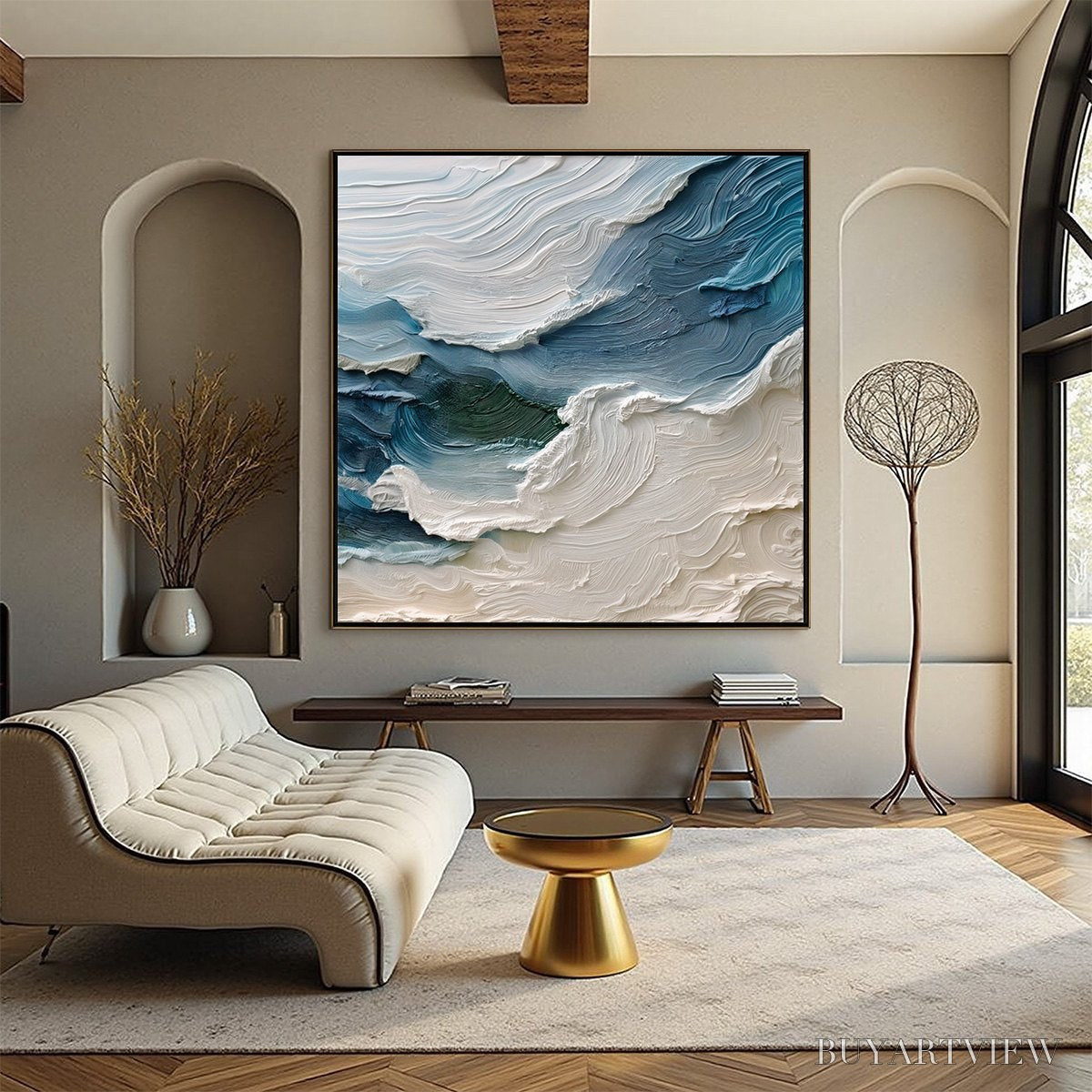 BUYARTVIEW Atlantic Swell – Heavily Textured Abstract Seascape Painting for Coastal Decor - image 4