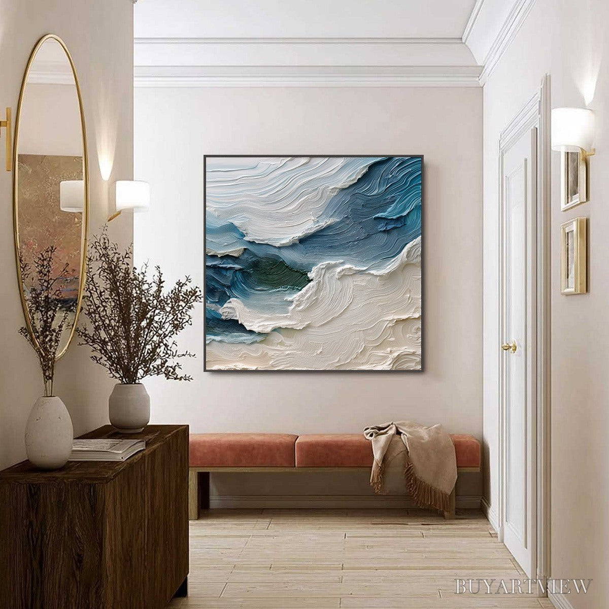 BUYARTVIEW Atlantic Swell – Heavily Textured Abstract Seascape Painting for Coastal Decor - image 6