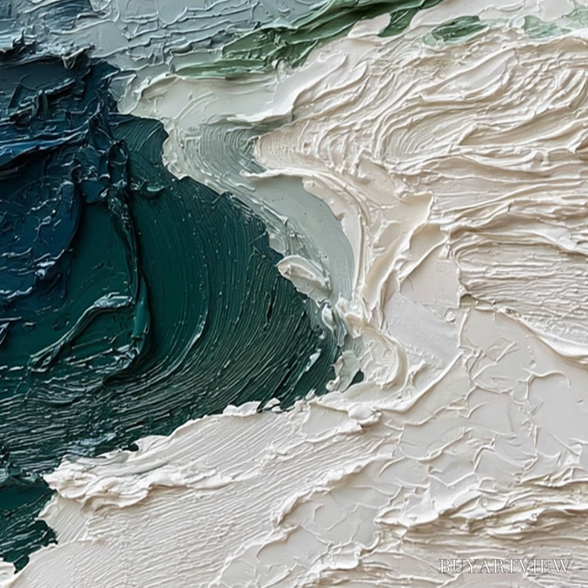 BUYARTVIEW Atlantic Crest – Textured Wabi Sabi Seascape Impasto Oil Painting - image 3