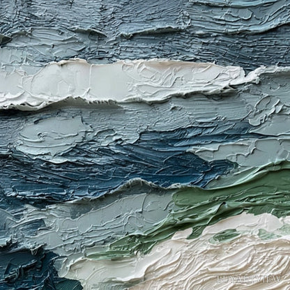 BUYARTVIEW Atlantic Crest – Textured Wabi Sabi Seascape Impasto Oil Painting - image 5