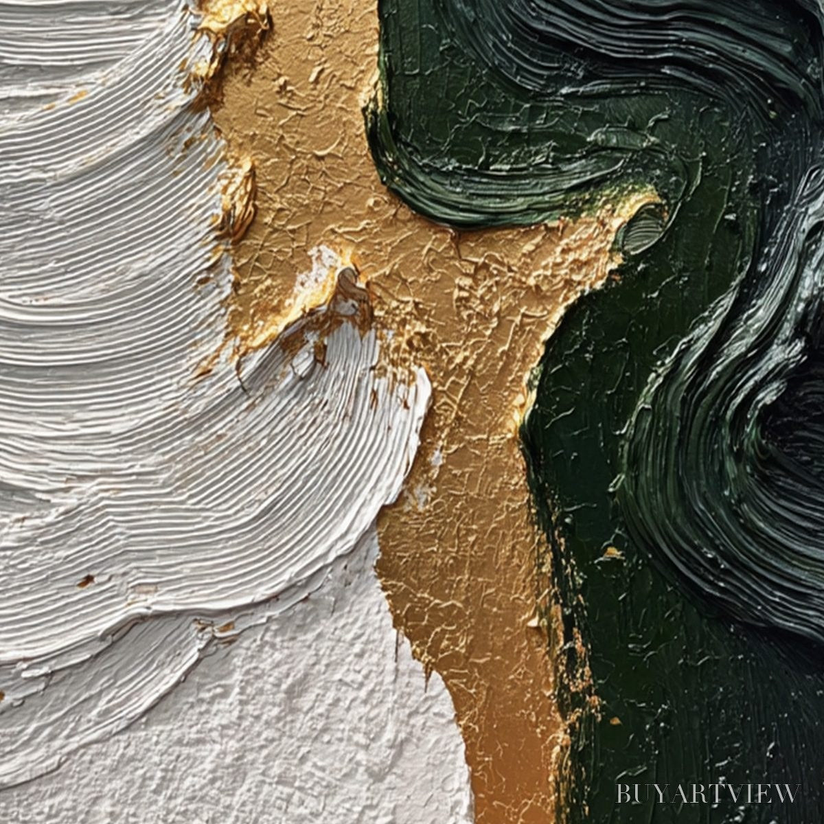 BUYARTVIEW Emerald Shore – Textured Abstract Wabi Sabi - image 3