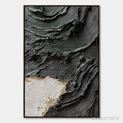 BUYARTVIEW Terra Firma – Heavy Texture Wabi Sabi Abstract Painting with Gold Leaf - image 1