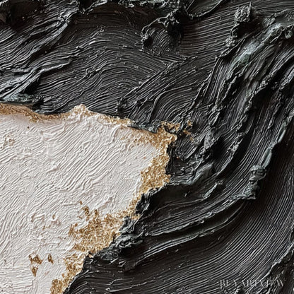 BUYARTVIEW Terra Firma – Heavy Texture Wabi Sabi Abstract Painting with Gold Leaf - image 3