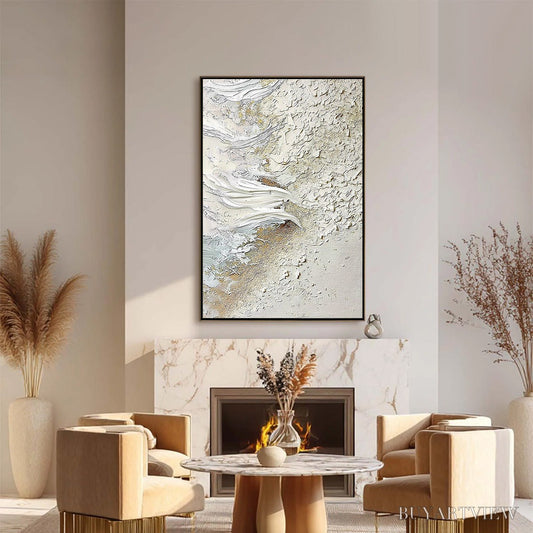 BUYARTVIEW Whitewater Whisper – Textured Wabi Sabi Abstract Seascape Painting - image 2