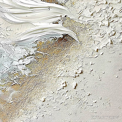 BUYARTVIEW Whitewater Whisper – Textured Wabi Sabi Abstract Seascape Painting - image 3