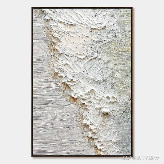 BUYARTVIEW Aegean Foam – Textured Wabi Sabi Abstract Ocean Art - image 1