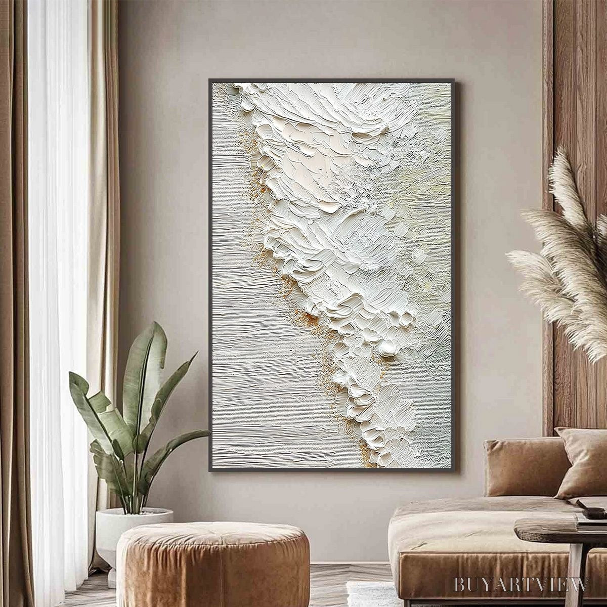 BUYARTVIEW Aegean Foam – Textured Wabi Sabi Abstract Ocean Art - image 4