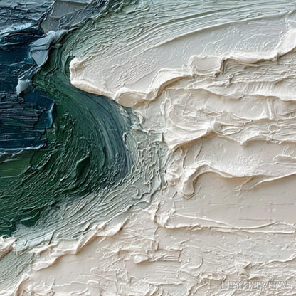 BUYARTVIEW Tidal Convergence – Textured Wabi Sabi Abstract Seascape Painting - image 3
