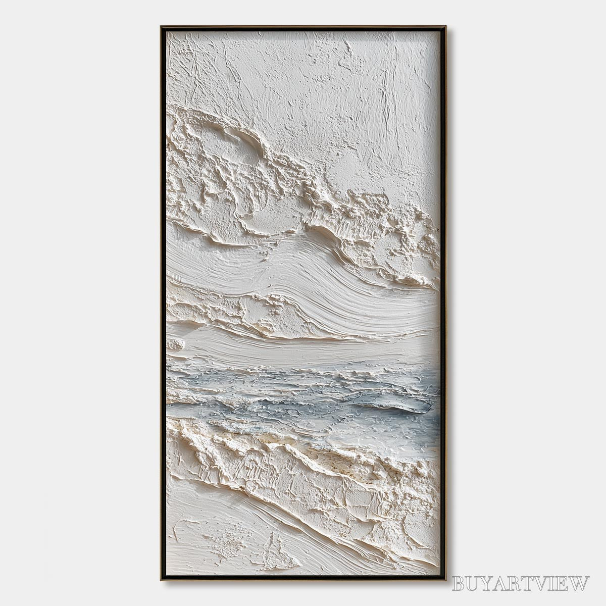BUYARTVIEW Tideline – Wabi Sabi Textured Coastal Abstract Painting - image 1