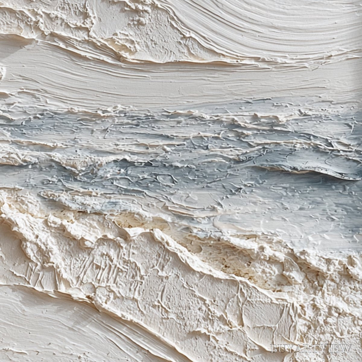BUYARTVIEW Tideline – Wabi Sabi Textured Coastal Abstract Painting - image 3