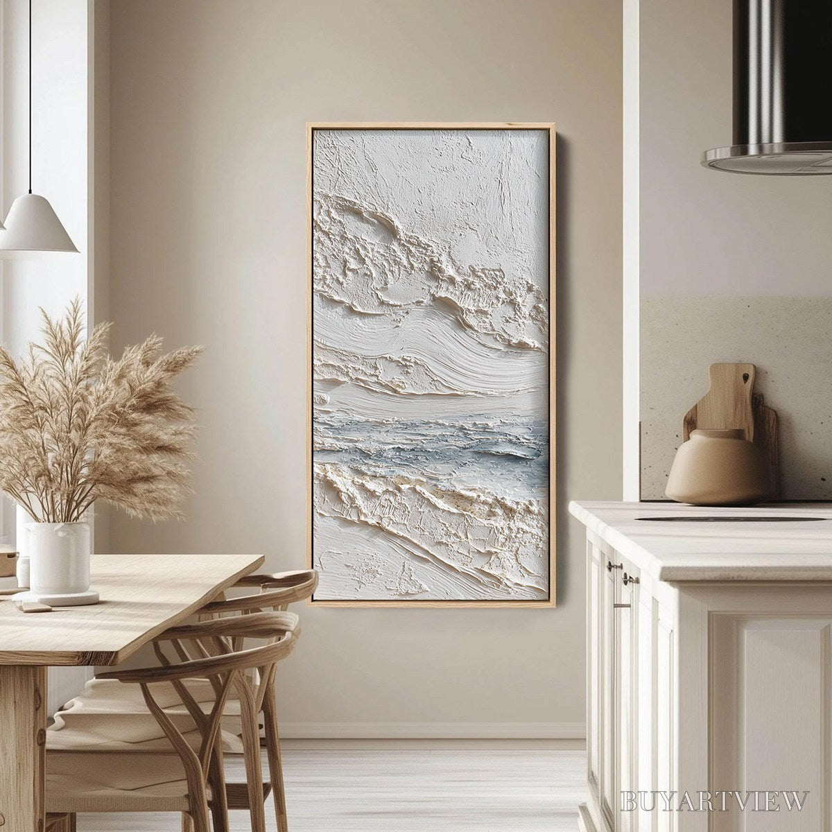BUYARTVIEW Tideline – Wabi Sabi Textured Coastal Abstract Painting - image 4