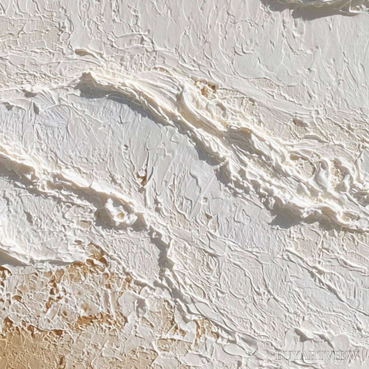 BUYARTVIEW Shoreline Whispers – Textured Wabi Sabi Coastal Painting - image 3
