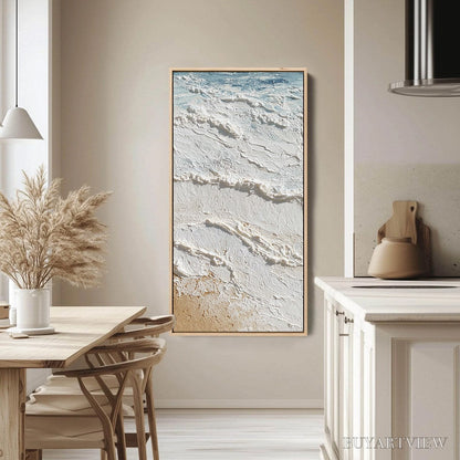BUYARTVIEW Shoreline Whispers – Textured Wabi Sabi Coastal Painting - image 4