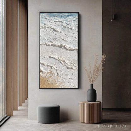 BUYARTVIEW Shoreline Whispers – Textured Wabi Sabi Coastal Painting - image 6