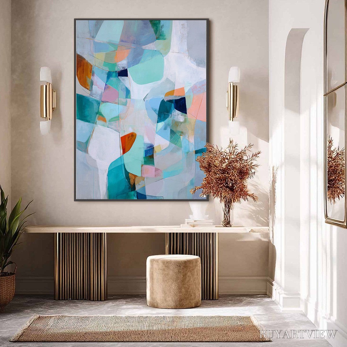 BUYARTVIEW Coastal Drift – Colorful Abstract Vertical Composition Art - image 4