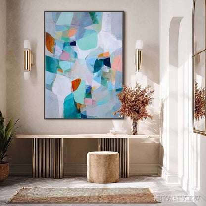 BUYARTVIEW Coastal Drift – Colorful Abstract Vertical Composition Art - image 4