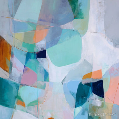 BUYARTVIEW Coastal Drift – Colorful Abstract Vertical Composition Art - image 5