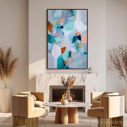 BUYARTVIEW Coastal Drift – Colorful Abstract Vertical Composition Art - image 6