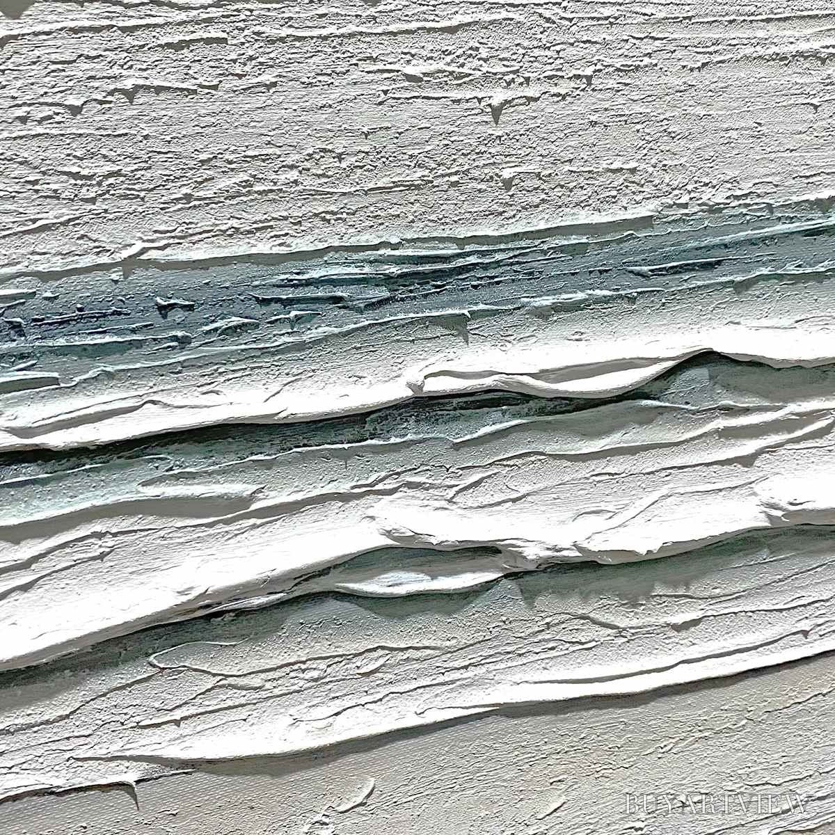 BUYARTVIEW Whispering Tide – Textured Wabi Sabi Beach Scene Painting - image 3