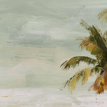 BUYARTVIEW Coastal Whisper – Wabi Sabi Palm Tree Beach & Sea Painting - image 5