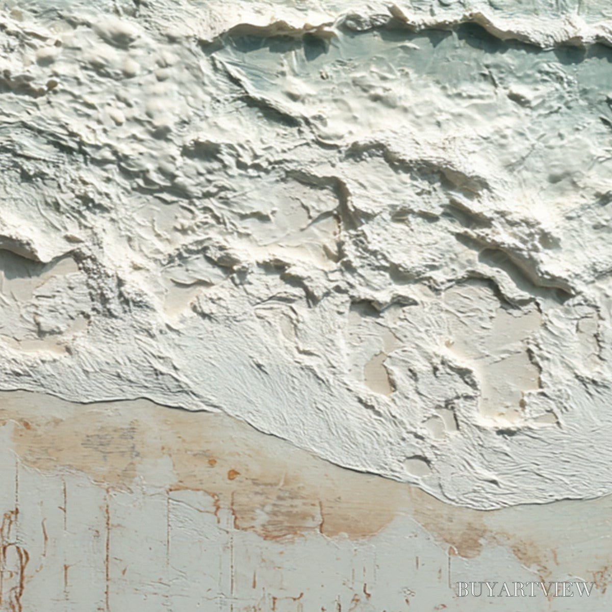 BUYARTVIEW Whispering Tide – Textured Minimalist Impasto Seascape Painting - image 3