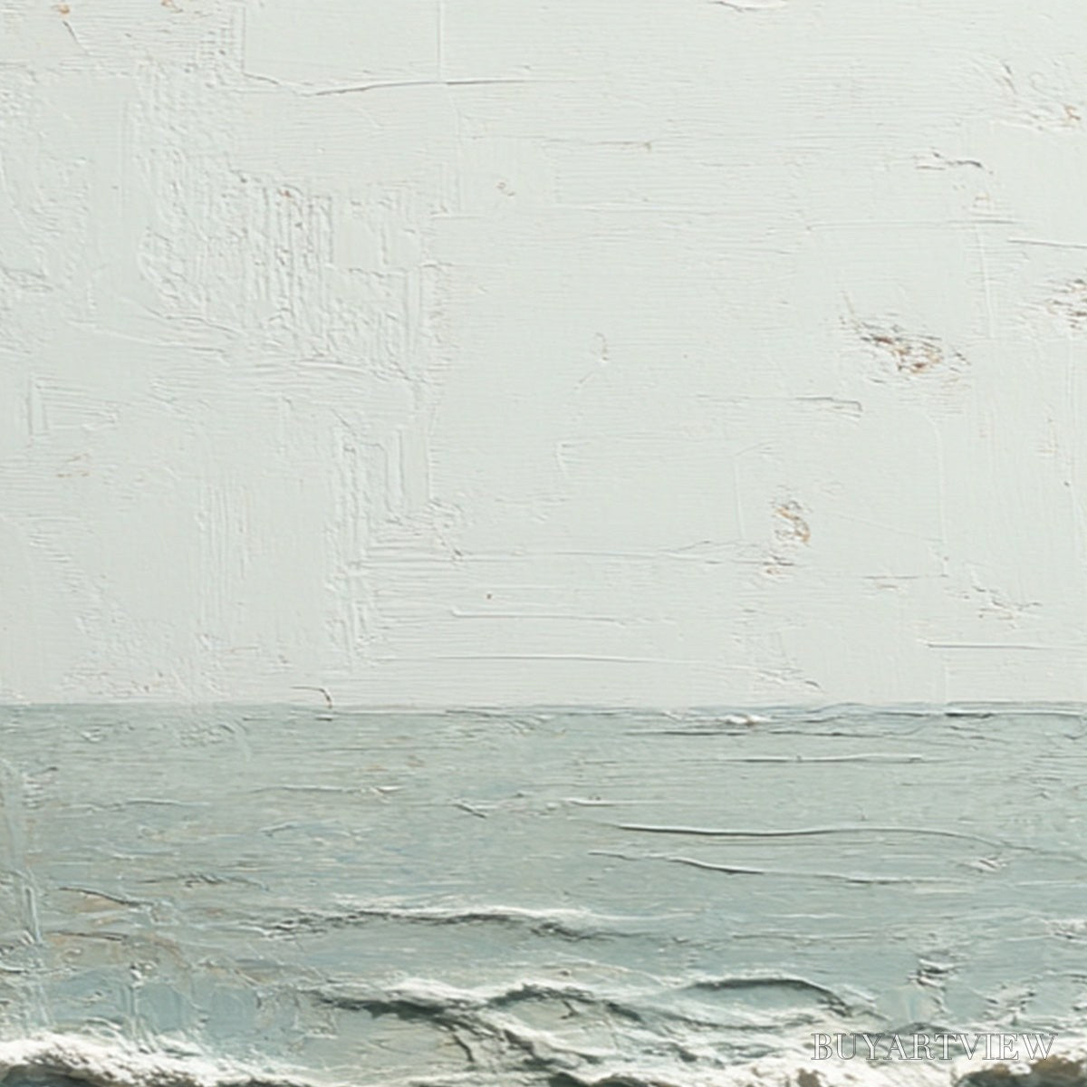 BUYARTVIEW Whispering Tide – Textured Minimalist Impasto Seascape Painting - image 5